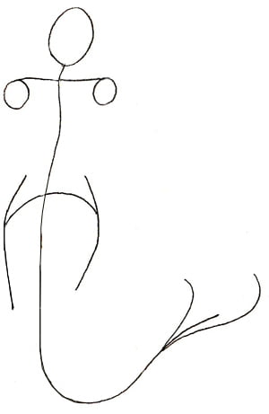 étape dessin sirène
