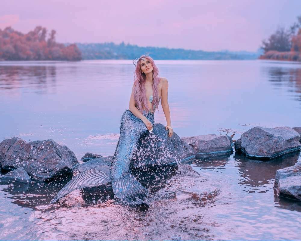 une sirène sur un rocher
